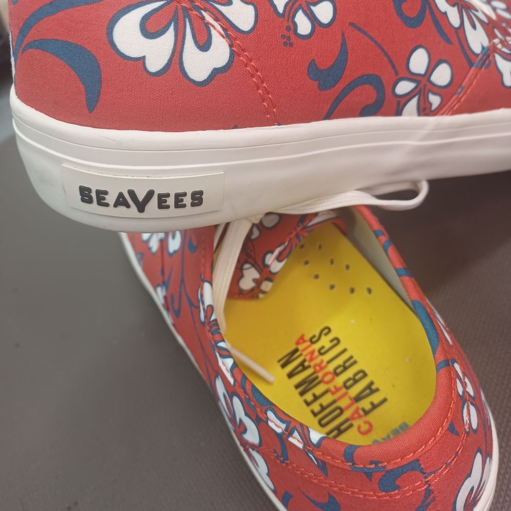 Hoffman California Fabrics Floral Canvas Sneakers  Print Lace Shoes woman‎ US 10 - Picture 8 of 9